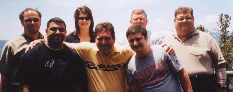 Norbert, Julie, Steve, Paul, Manish, Carmen, Andrew in Lake Tahoe for Post-Party 2003
