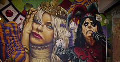 Part ofa rock star mural at the cafe