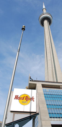 Hard Rock Cafe with view of CN Tower