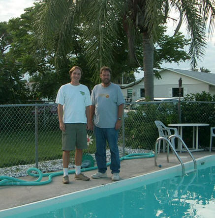 Chris and Andy at Andy's house