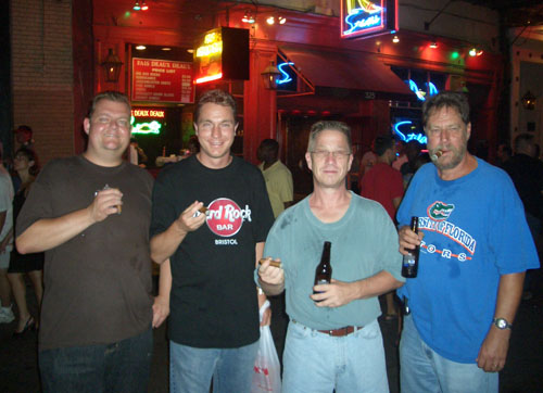 The boys with cigars!  Patrick, Chris, Tom and Andy