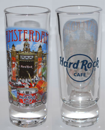 Hard Rock Cafe Tall Shot Glass Washington D.C red letters dc